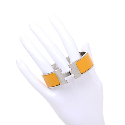 Hermes Enamel Wide Clic Clac H Bracelet PM Jaune Soleil 2 of 4