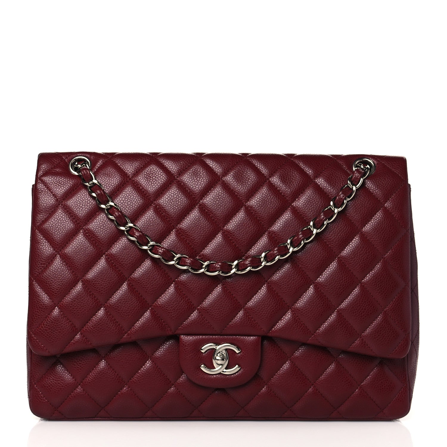 Chanel Caviar Quilted Maxi Single Flap Red 1 of 12