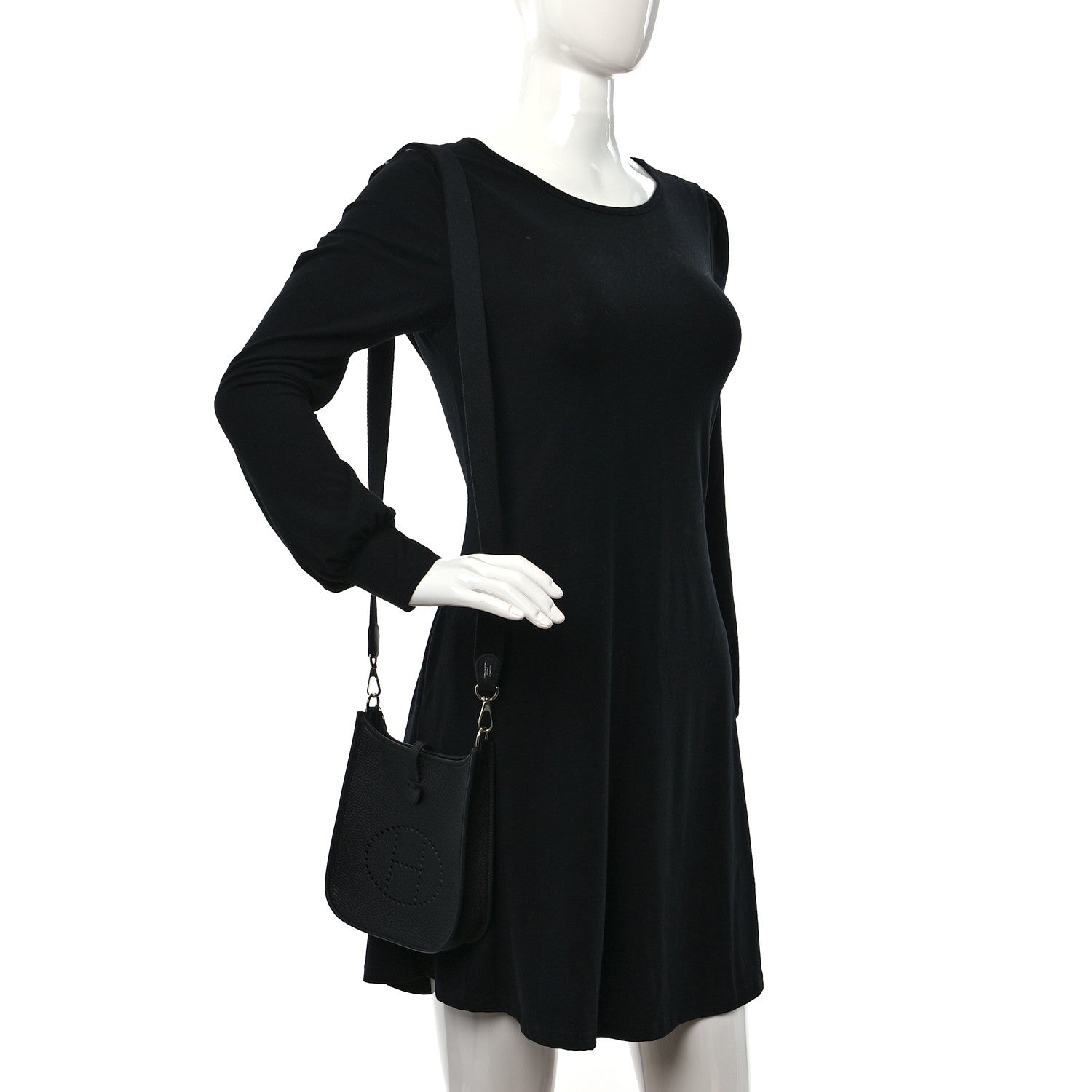 Hermes Taurillon Clemence Evelyne TPM Black 2 of 9