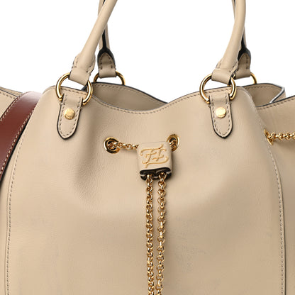 Fendi Vitello Grace King Karligraphy Chain Bucket Bag Nuvola Praline 8 of 13