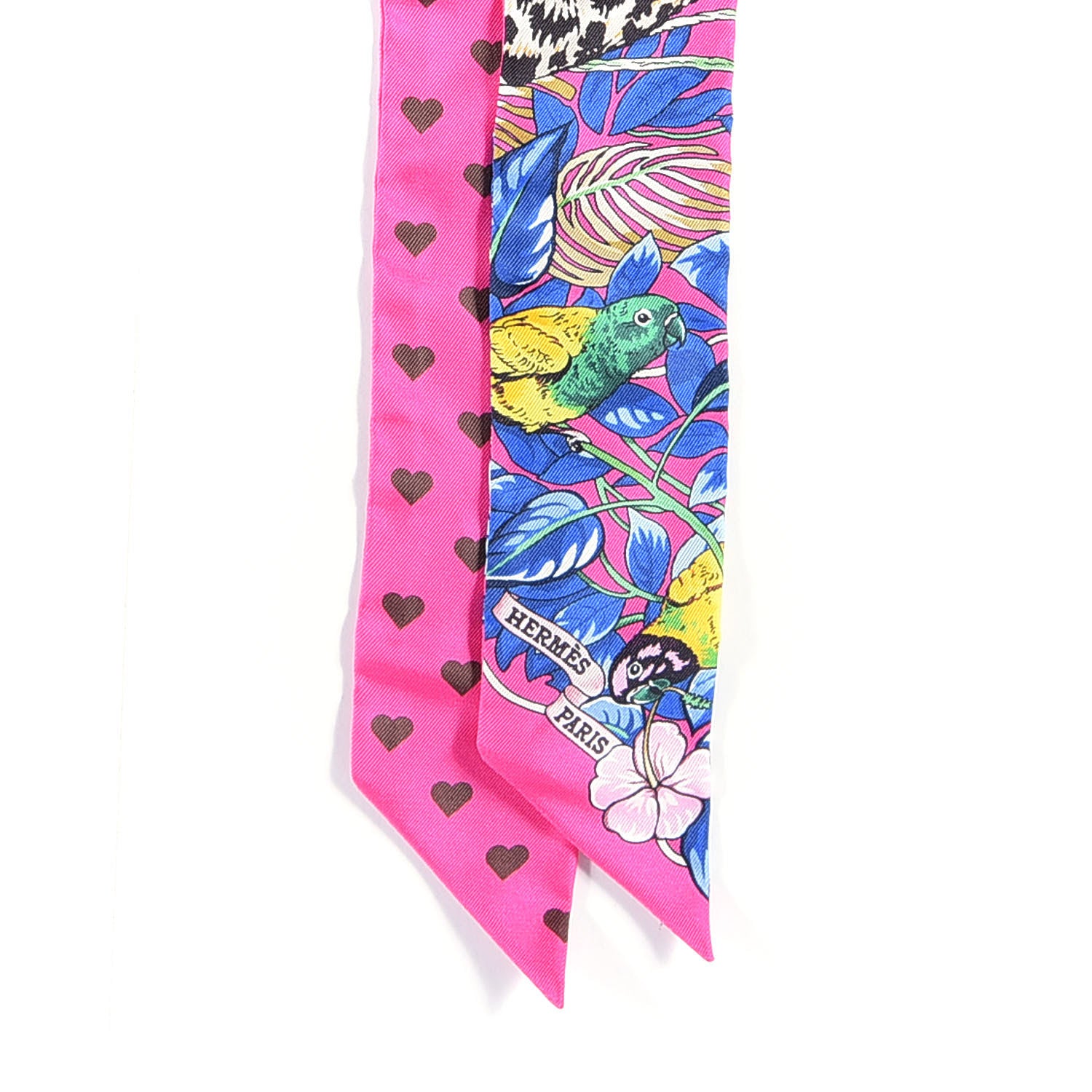 Hermes Silk Jungle Love Love Twilly Rose Vif Bleu Roy 2 of 3