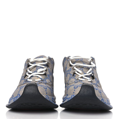 Gucci Ultralight Plume Calfskin Monogram Printed Mens Gucci Run Sneakers 9.5 Beige Blue 2 of 7