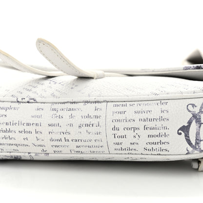 Christian Dior X DANIEL ARSHAM Grained Calfskin Newspaper Print Saddle Bag White 11 of 12