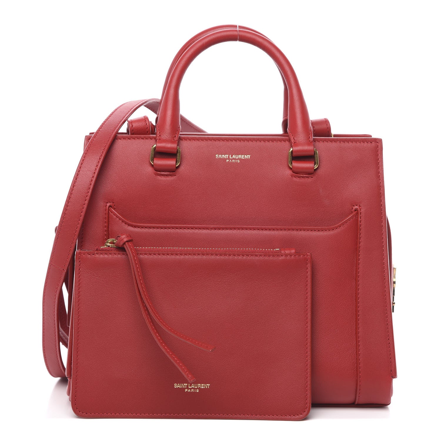 Saint Laurent Smooth Calfskin Small East Side Tote Rouge Eros 1 of 13