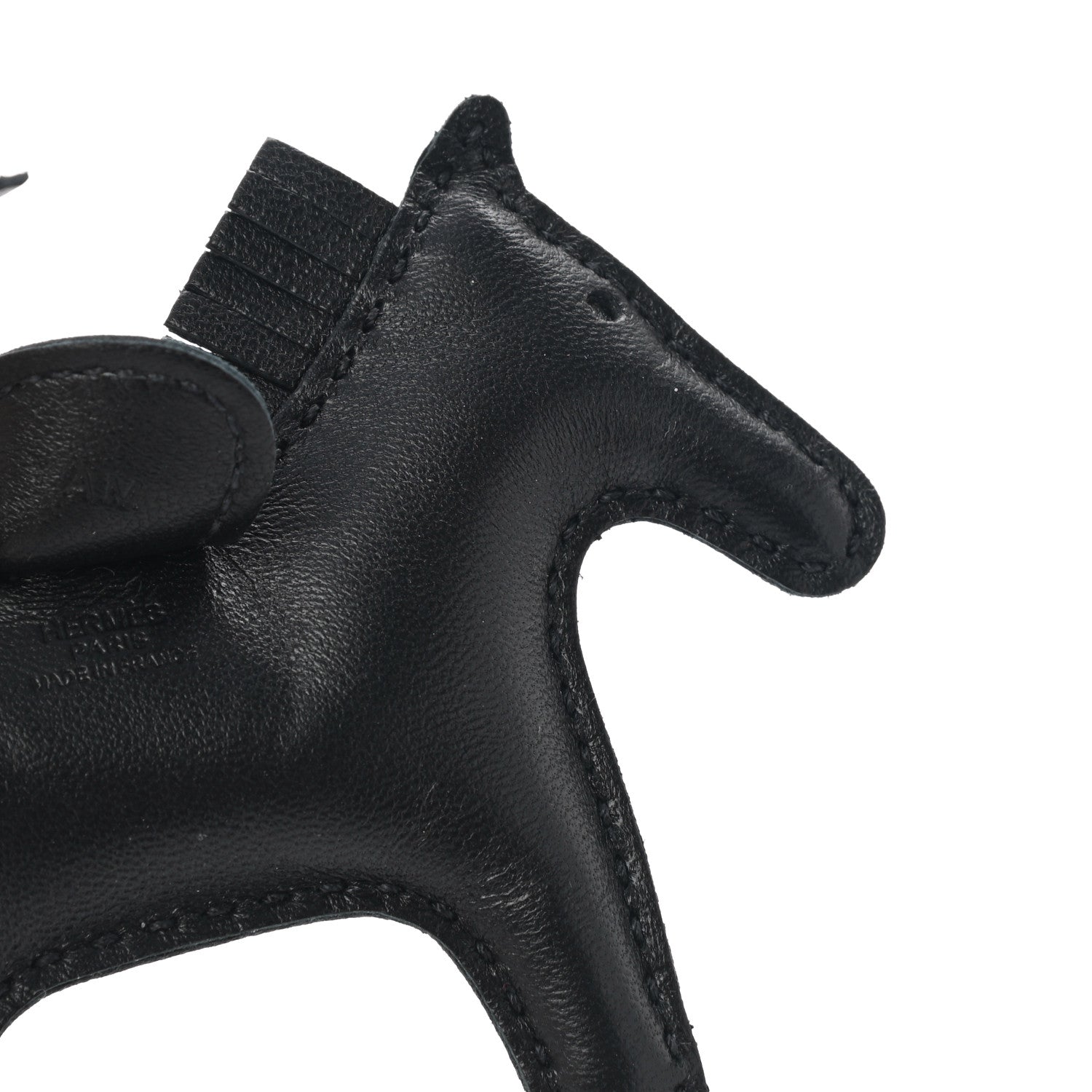 Hermes Milo Lambskin Grigri Rodeo Horse Bag Charm PM So Black 3 of 4