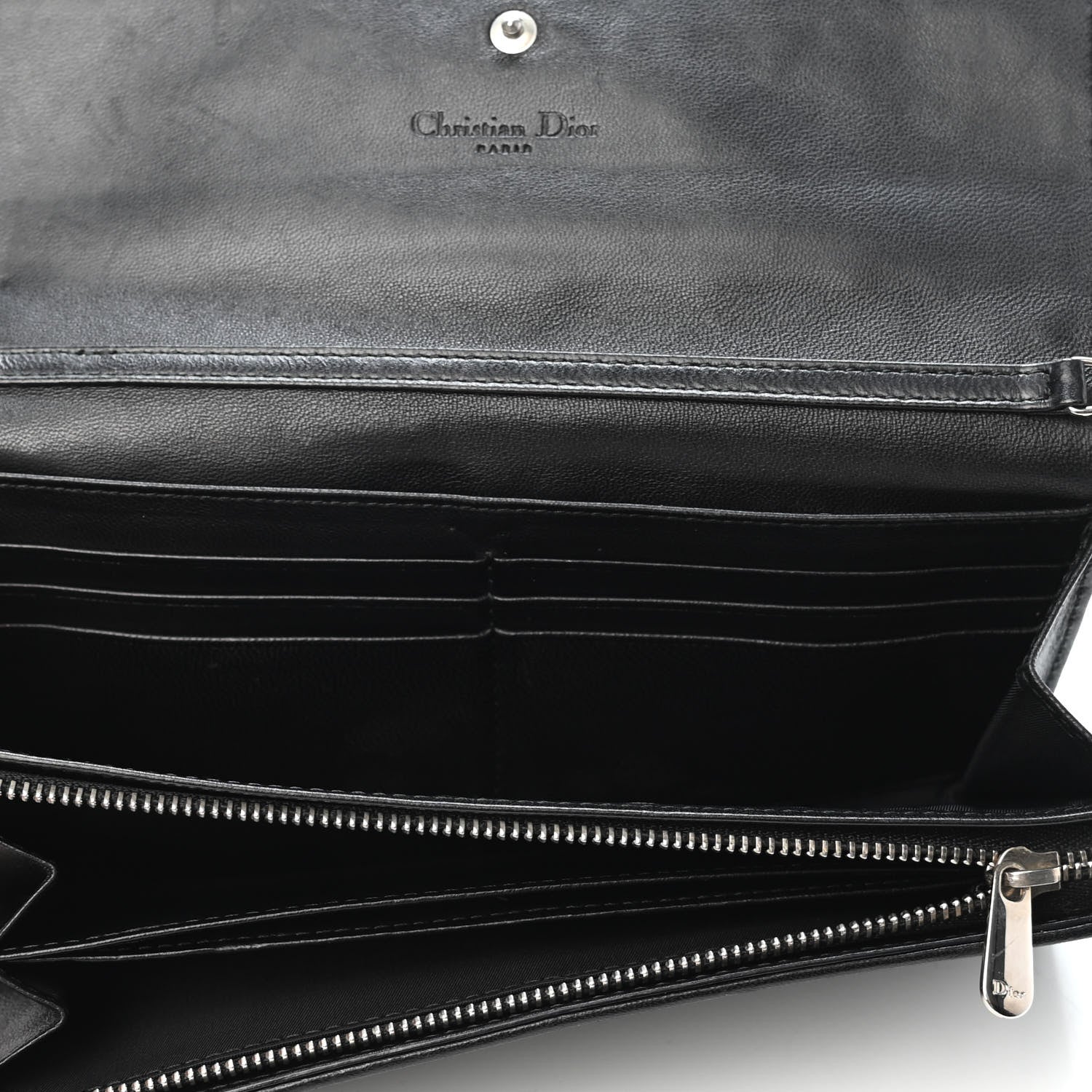 Christian Dior Lambskin Cannage Lady Dior Rendezvous Wallet On Chain Black 4 of 4