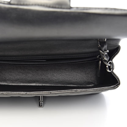 Chanel Metallic Calfskin Quilted Mini Rectangular Flap Charcoal Grey 5 of 13
