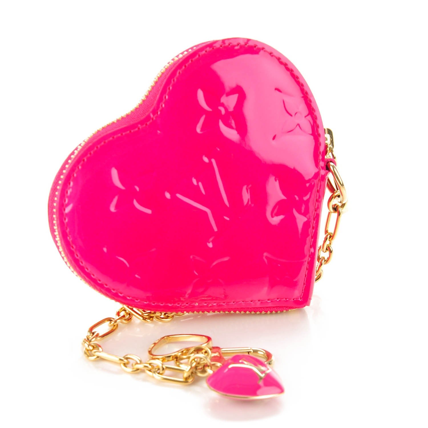 Louis Vuitton Vernis Heart Coin Purse Rose Pop 3 of 7