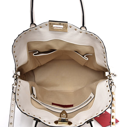 Valentino Garavani Vitello Rockstud Dome Satchel White 5 of 15