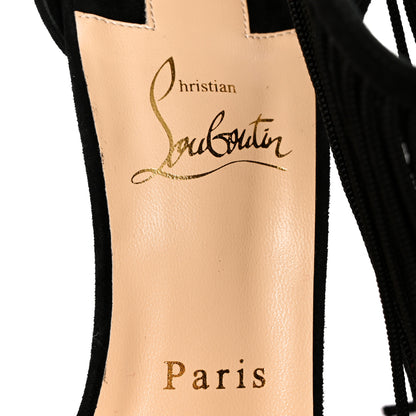 Christian Louboutin Veau Velours Fringe Courtain 100 Pumps 40 Black 7 of 10