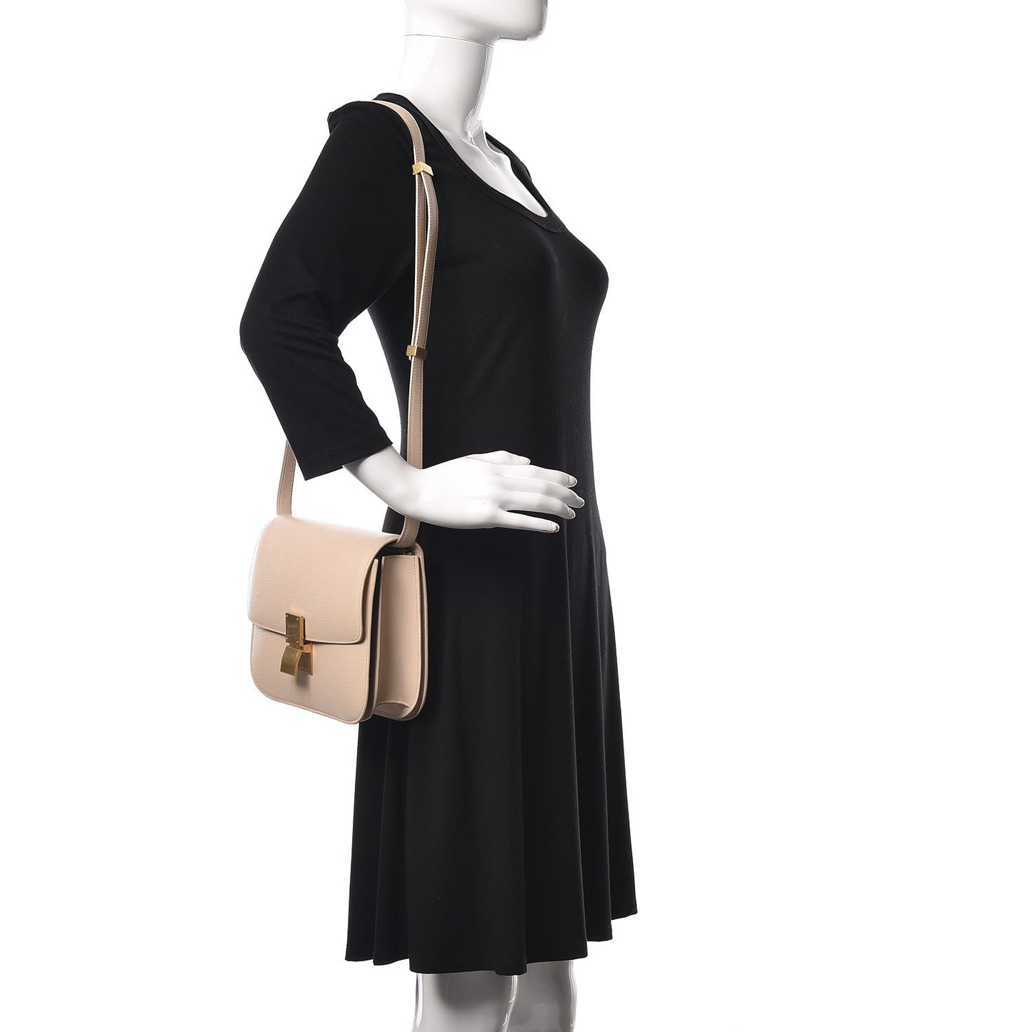 Liege Calfskin Medium Classic Box Flap Bag Powder