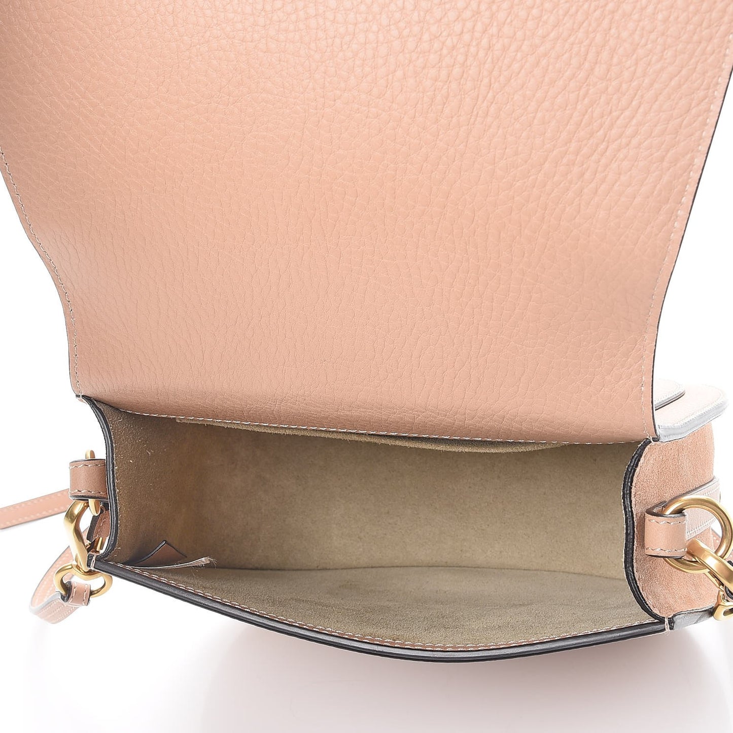 Calfskin Suede Medium Nile Bracelet Bag Biscotti Beige