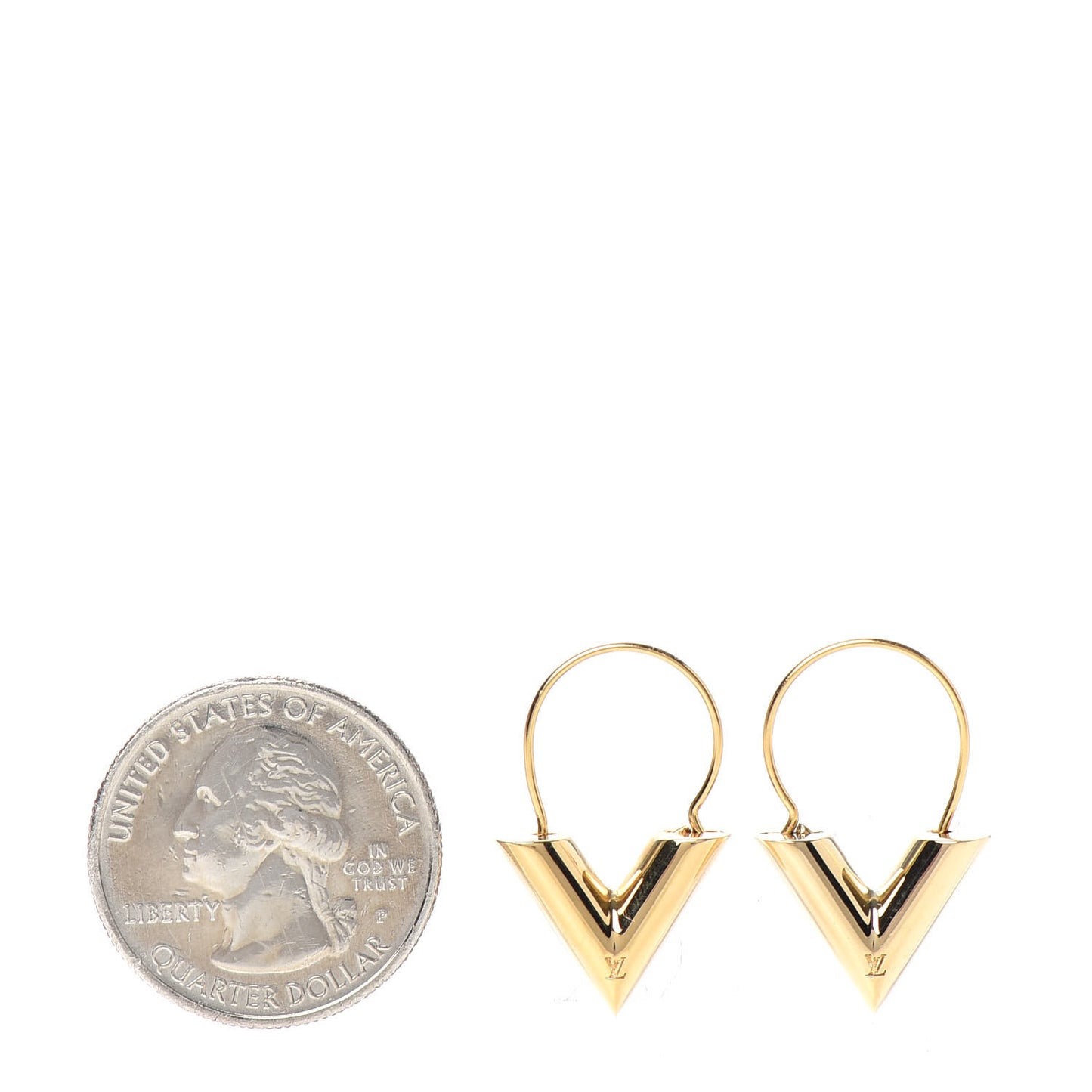 Brass Essential V Hoop Earrings Gold