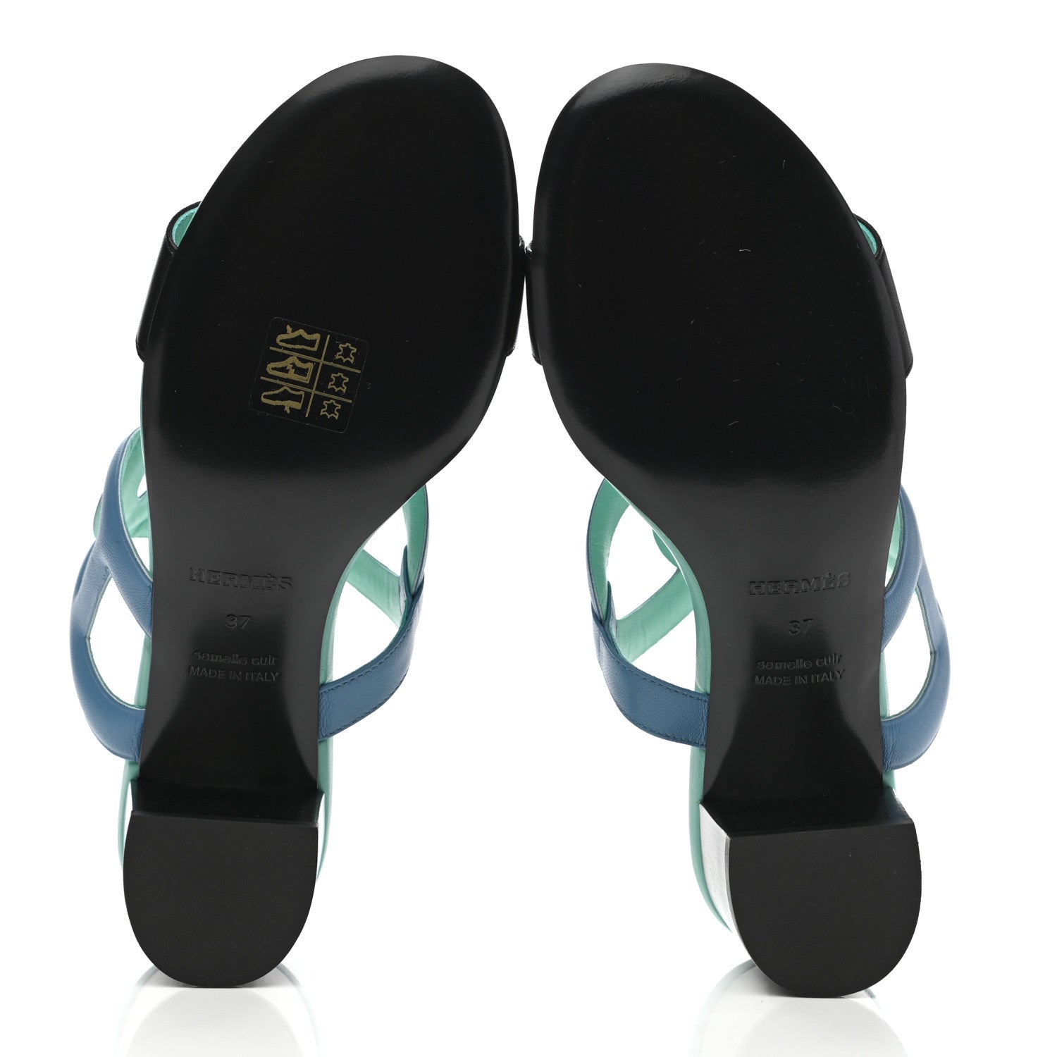 Hermes Nappa Bikini Sandals 37 Multicolore Vert Absinthe 6 of 8