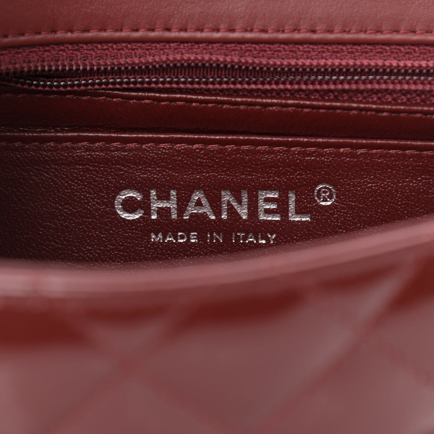 Patent Quilted Mini Square Flap Red