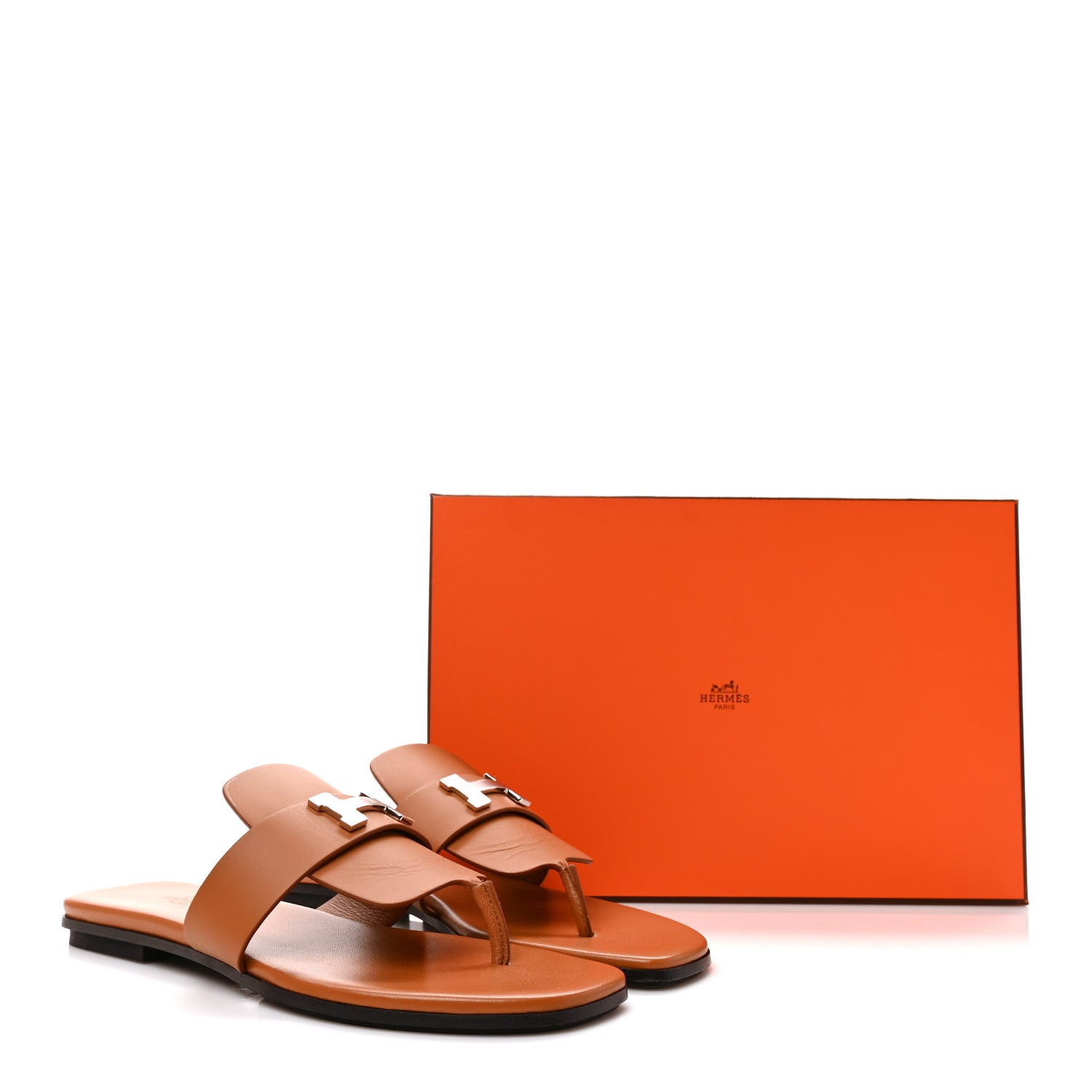 Hermes Calfskin Galerie Sandals 39 Gold 9 of 9