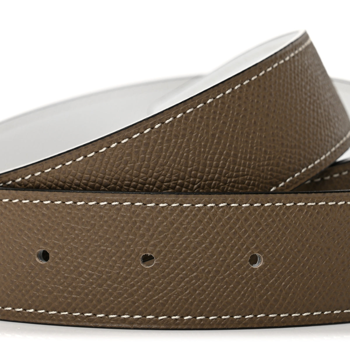 Hermes Epsom 32mm Belt Strap 90 36 Etoupe White 3 of 6