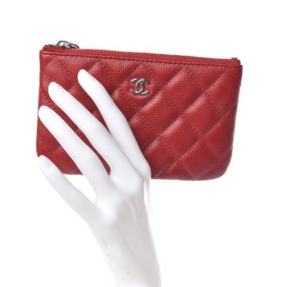 Chanel Caviar Quilted Small Cosmetic Case Red 2 of 9