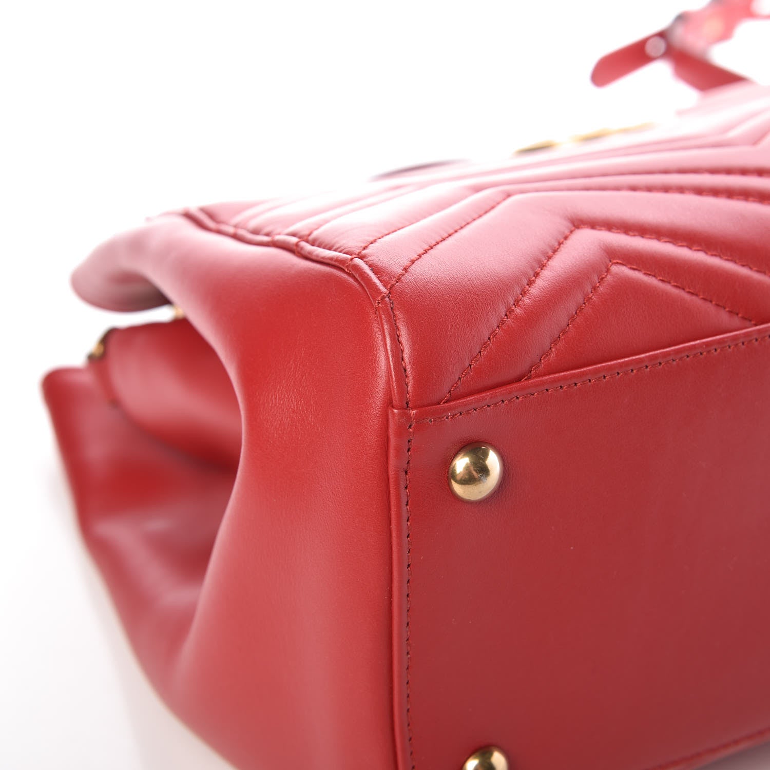 Gucci Calfskin Matelasse Medium GG Marmont Tote Hibiscus Red 9 of 13
