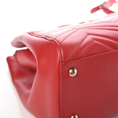 Gucci Calfskin Matelasse Medium GG Marmont Tote Hibiscus Red 9 of 13