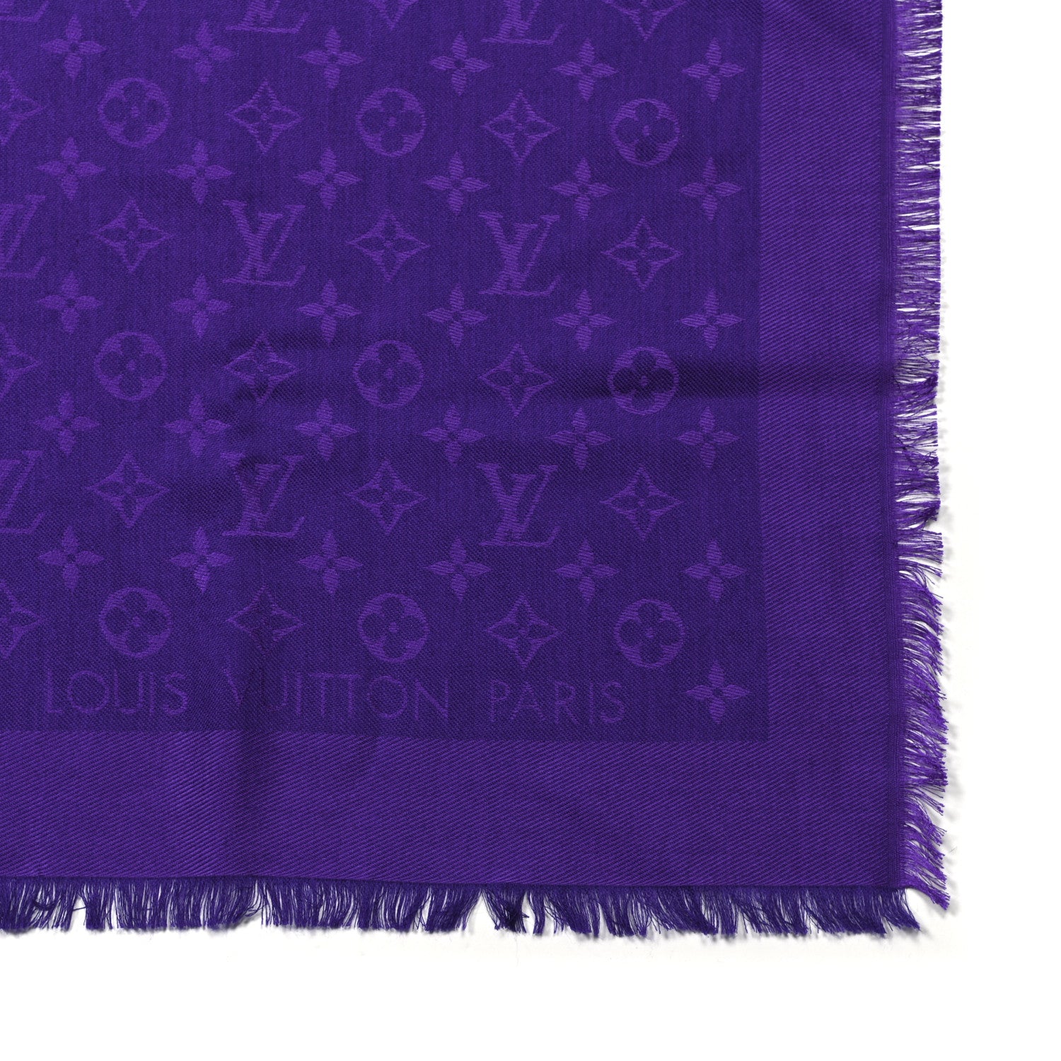 Louis Vuitton Wool Silk Monogram Shawl Amethyste 2 of 4