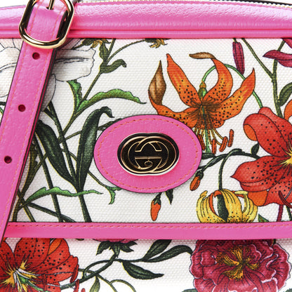 Gucci Canvas Flora Floral Shoulder Bag White Fuchsia Fluo 10 of 10