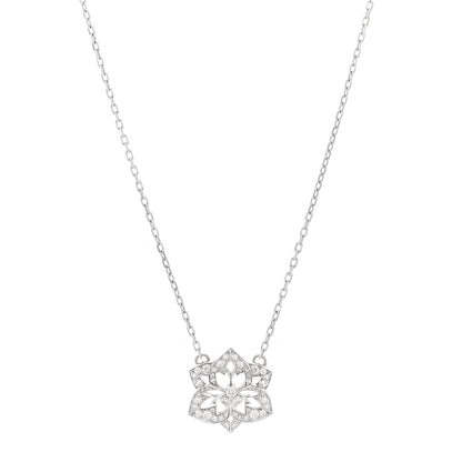 Boucheron 18K White Gold Diamond Pensee de Diamants Flower Pendant Necklace 1 of 4
