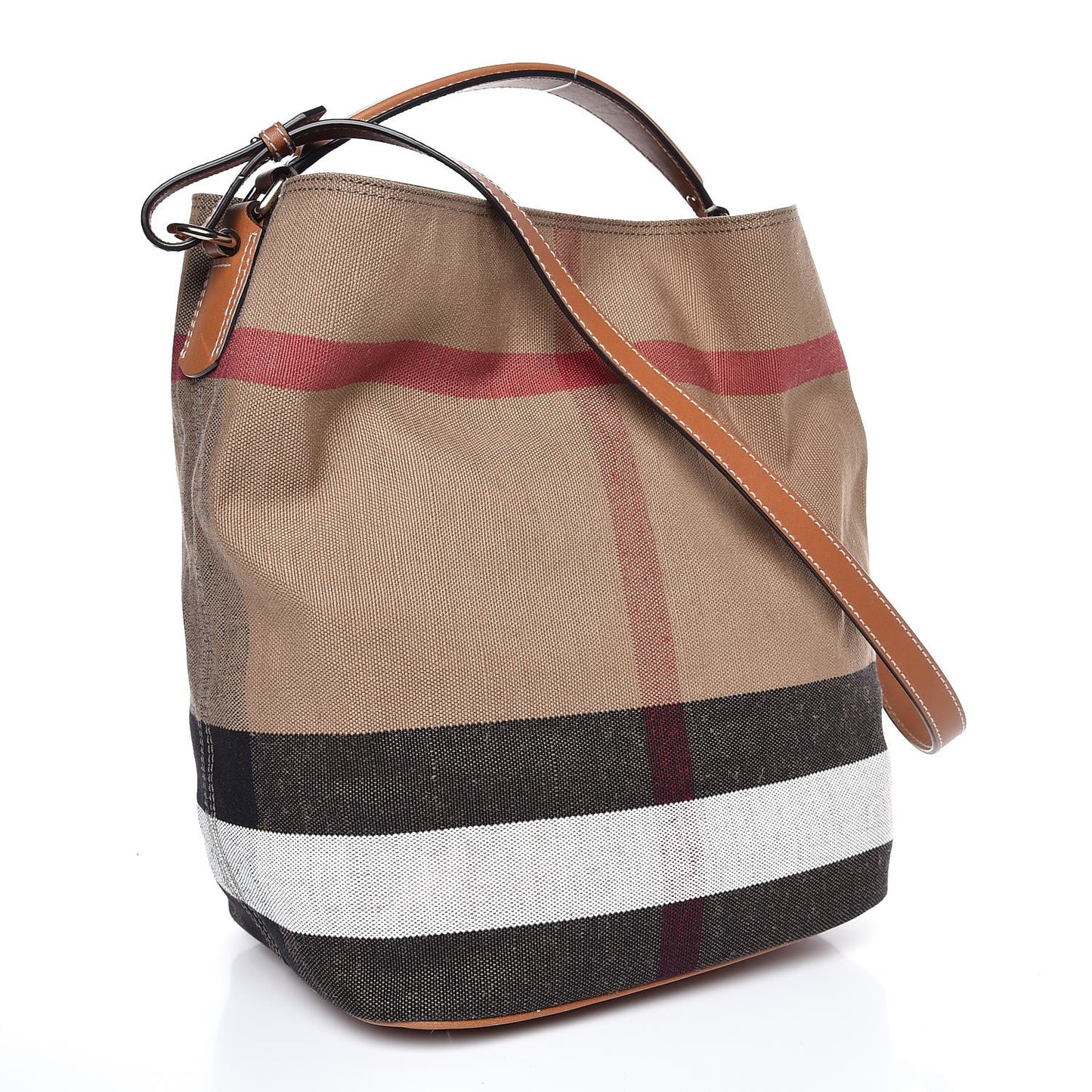 Canvas Mega Check Medium Ashby Hobo Saddle Brown