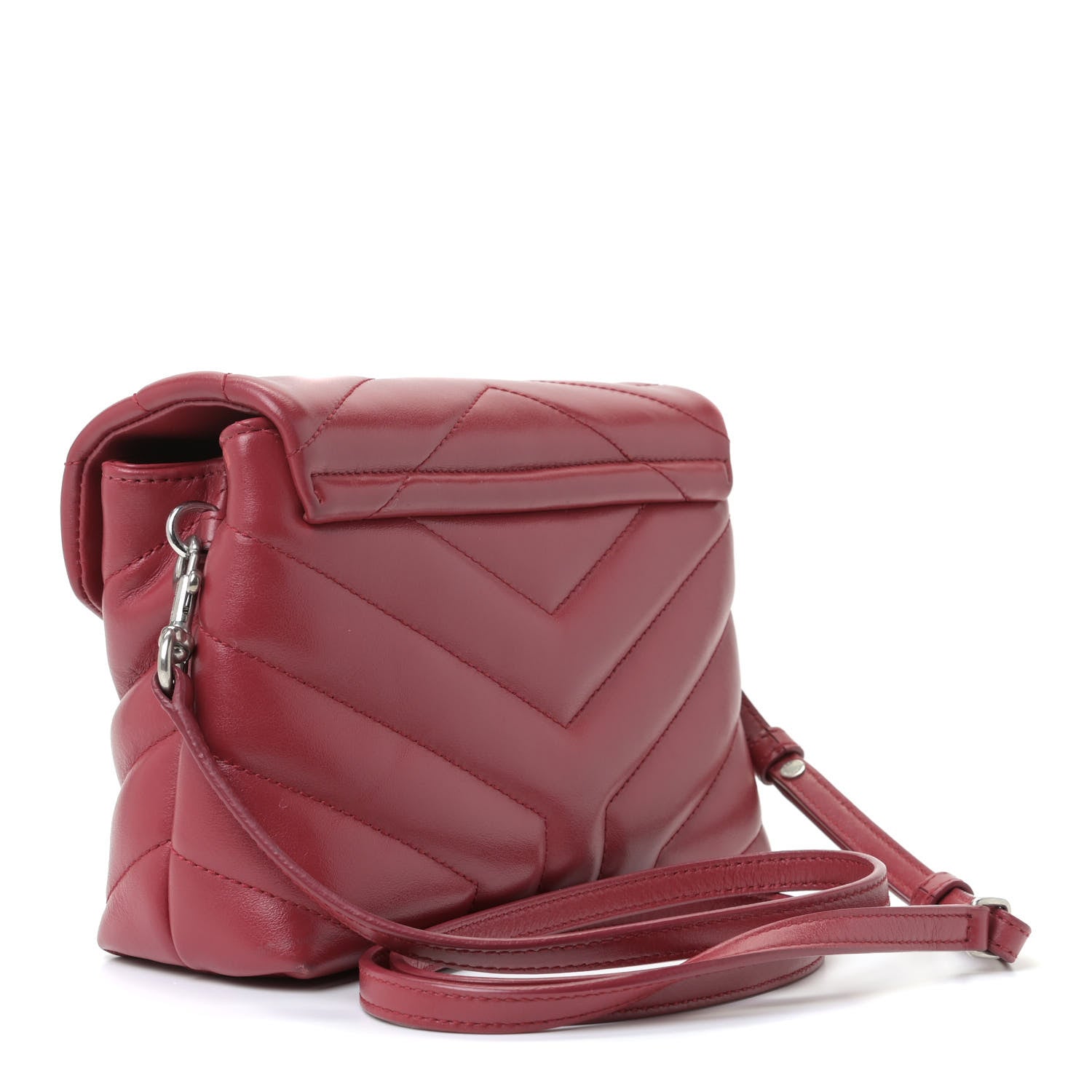 Saint Laurent Calfskin Y Quilted Monogram Toy Loulou Crossbody Bag New Lipstick 3 of 11