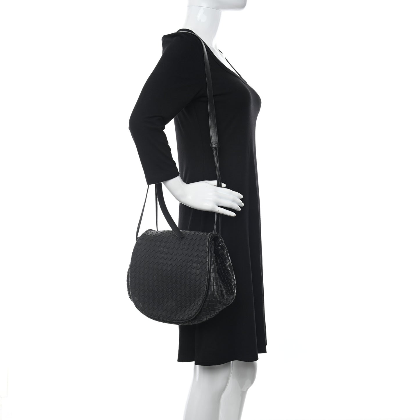 Nappa Intrecciato Messenger Bag Black