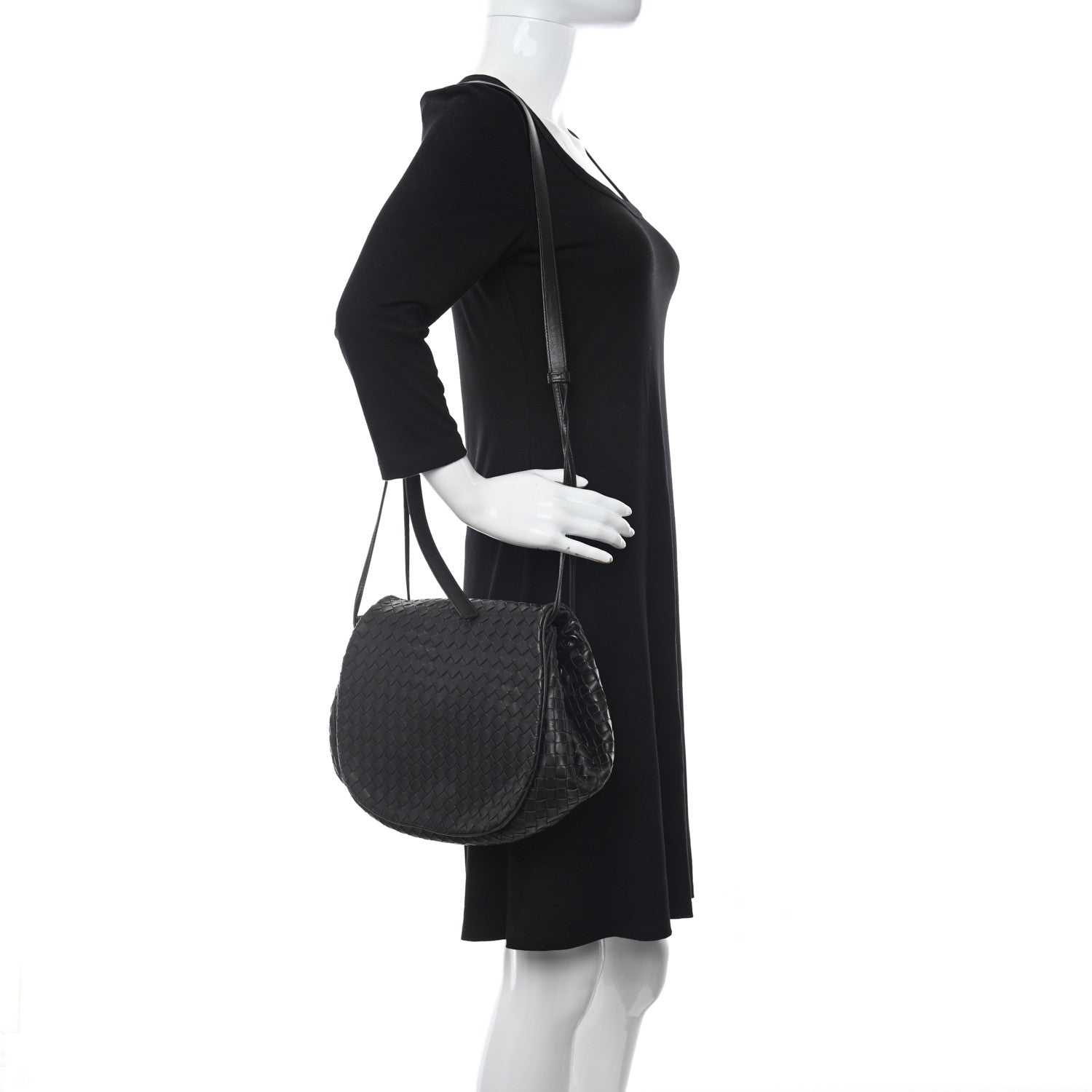 Bottega Veneta Nappa Intrecciato Messenger Bag Black 2 of 10