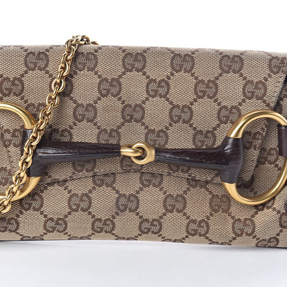 Gucci Monogram Horsebit Clutch Dark Brown 7 of 7