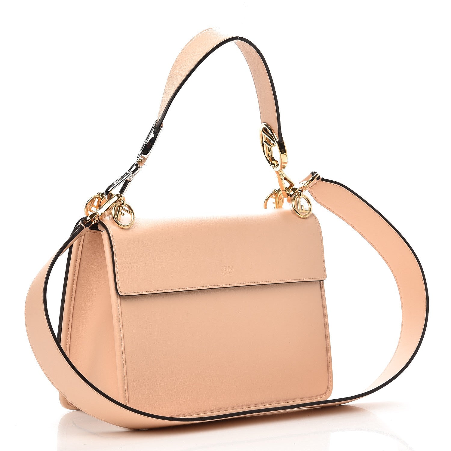 Fendi Vitello Century Velvet F is Fendi FF Kan I Shoulder Bag Tobacco Rosa Plaster 3 of 11