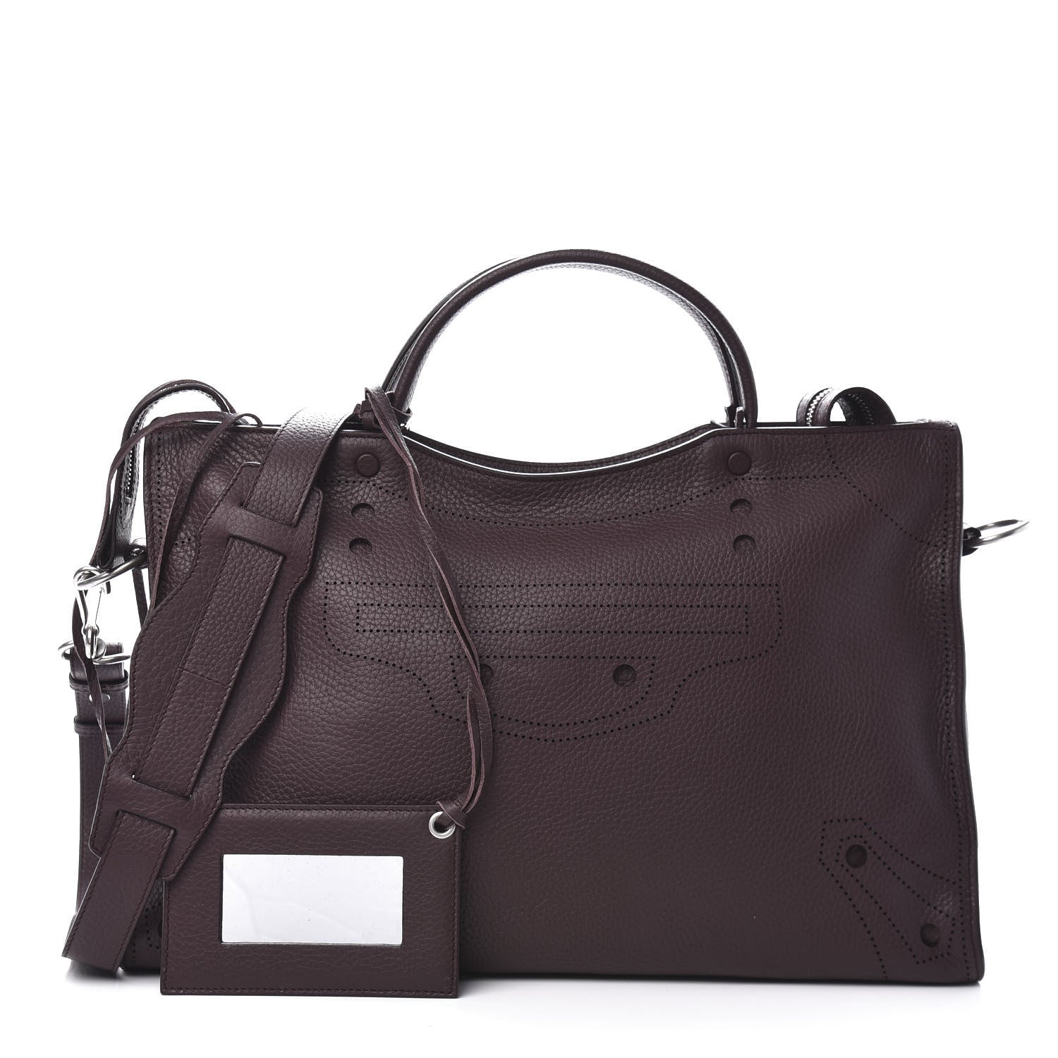 Balenciaga Veau Grana Perforated Blackout Hardware City Rouge Acajou 1 of 10