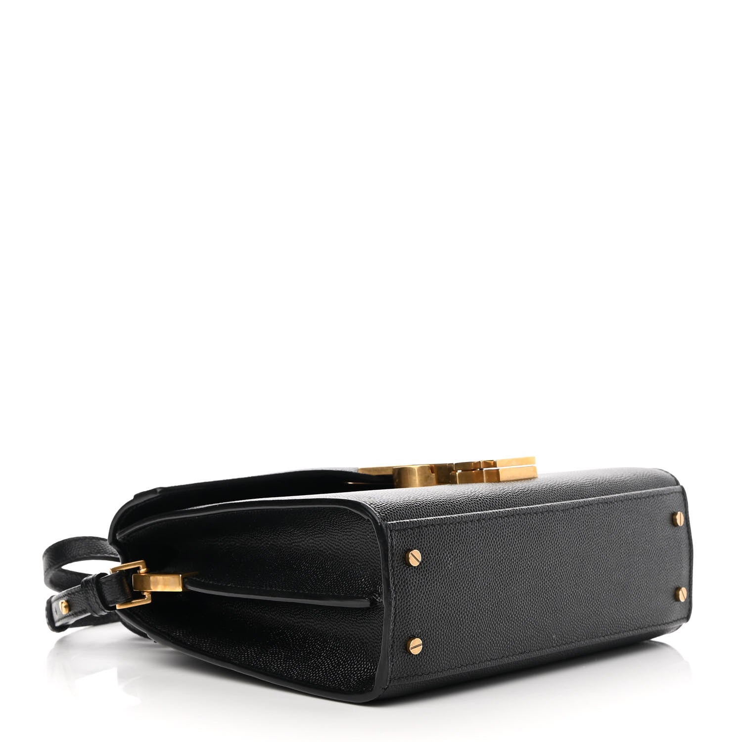 Saint Laurent Grain de Poudre Mini Classic Monogram Cassandra Top Handle Black 4 of 12