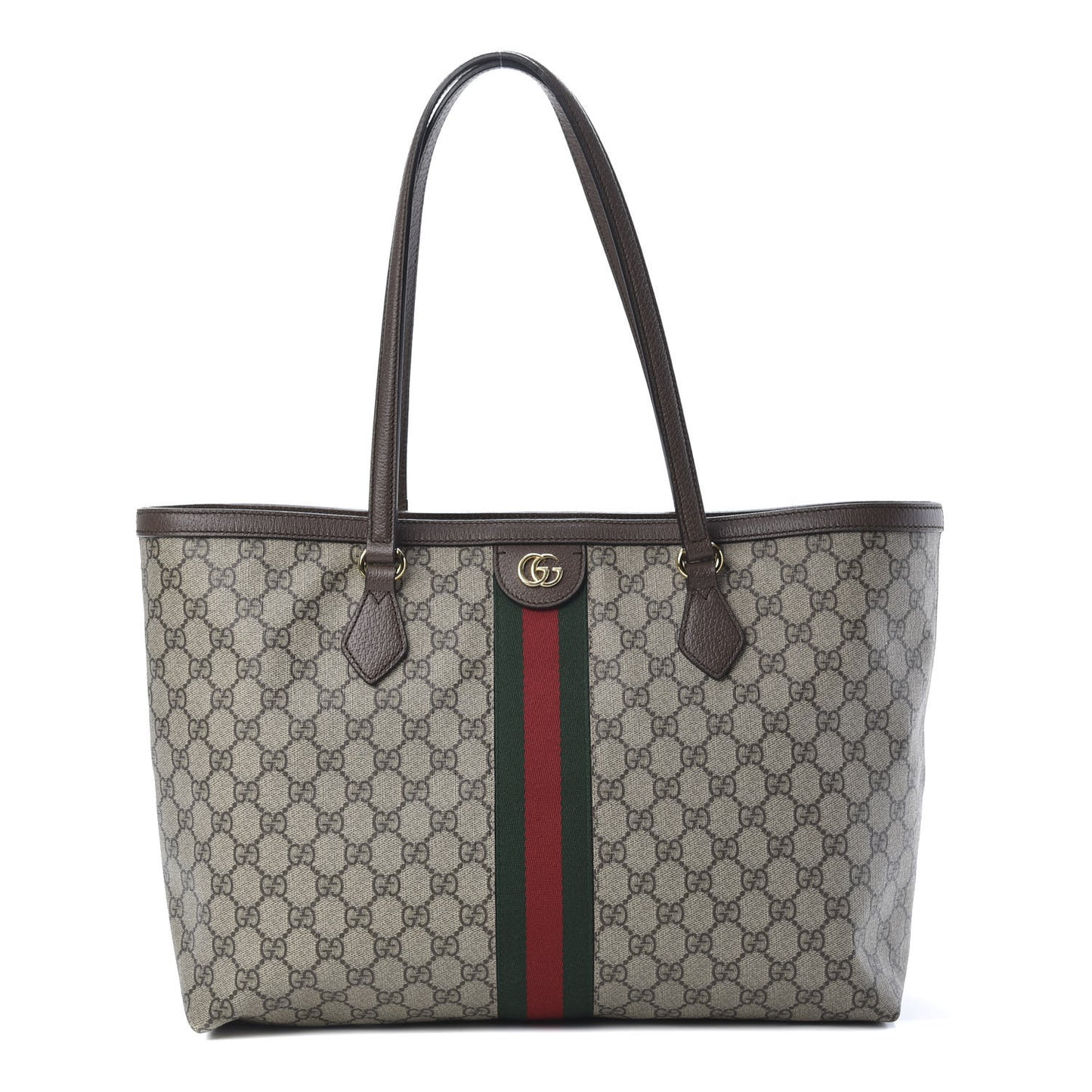 GG Supreme Monogram Medium Ophidia Shopping Tote Brown