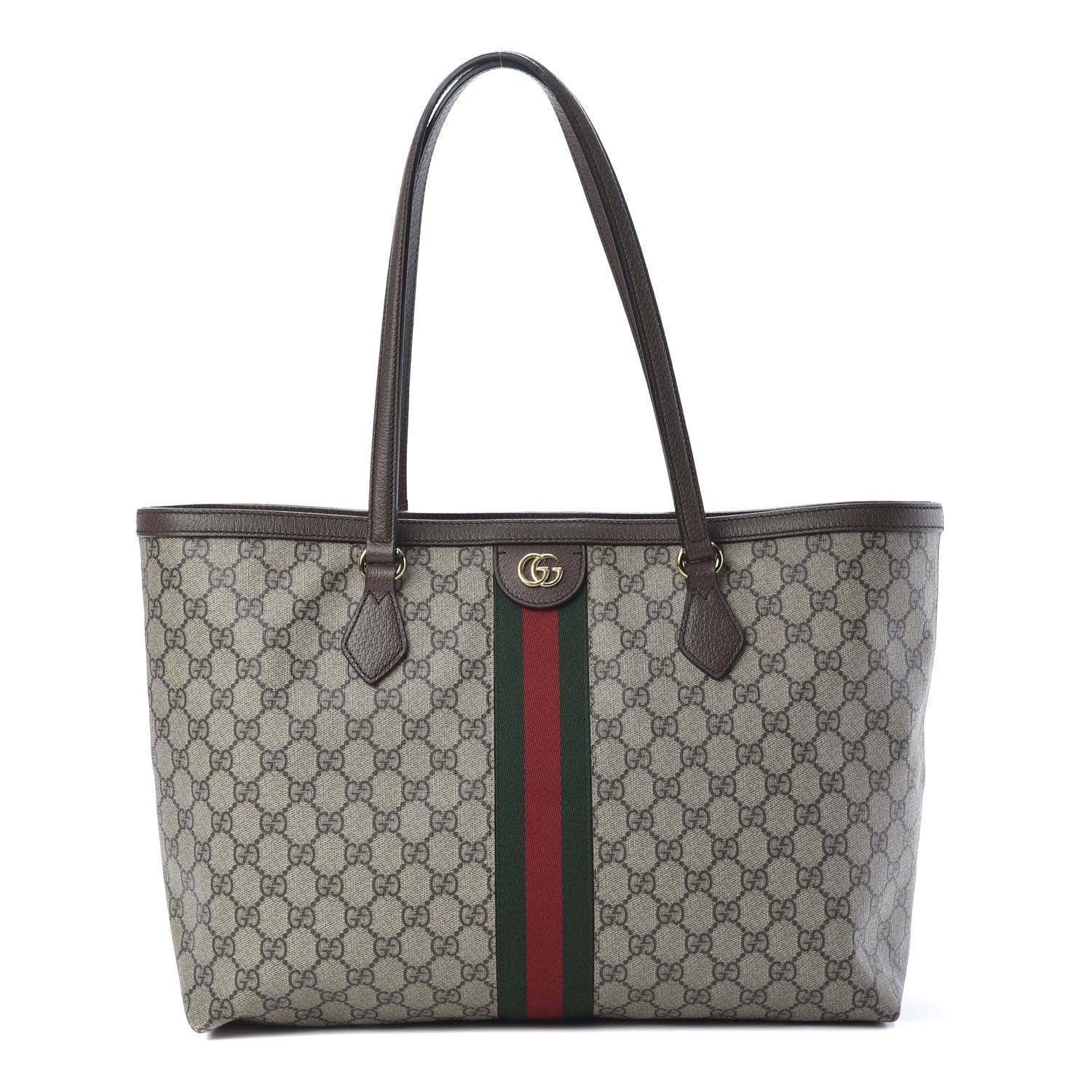 Gucci GG Supreme Monogram Medium Ophidia Shopping Tote Brown 1 of 10