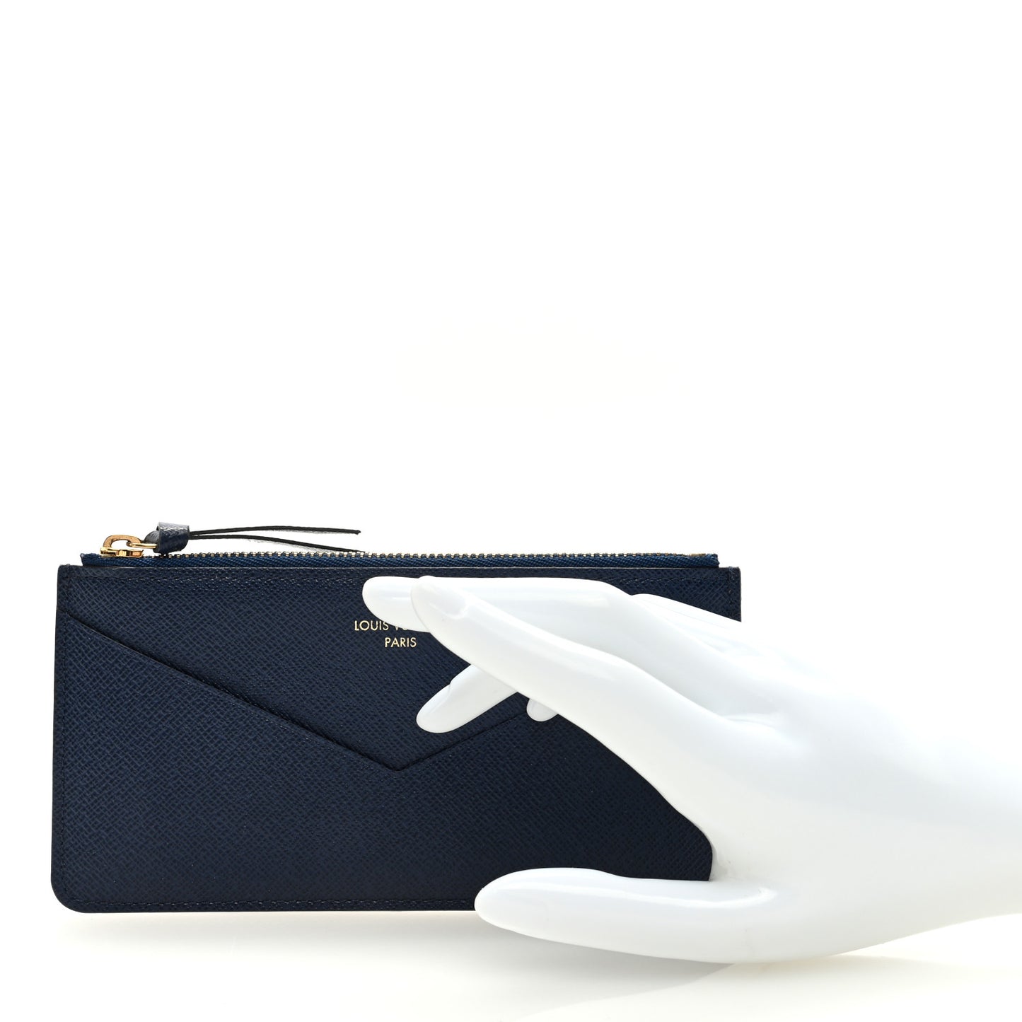 LOUIS VUITTON Calfskin Jeanne Wallet Zippered Insert Dark Blue