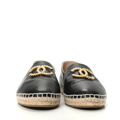 Chanel Calfskin Chain CC Espadrilles 38 Black 2 of 8