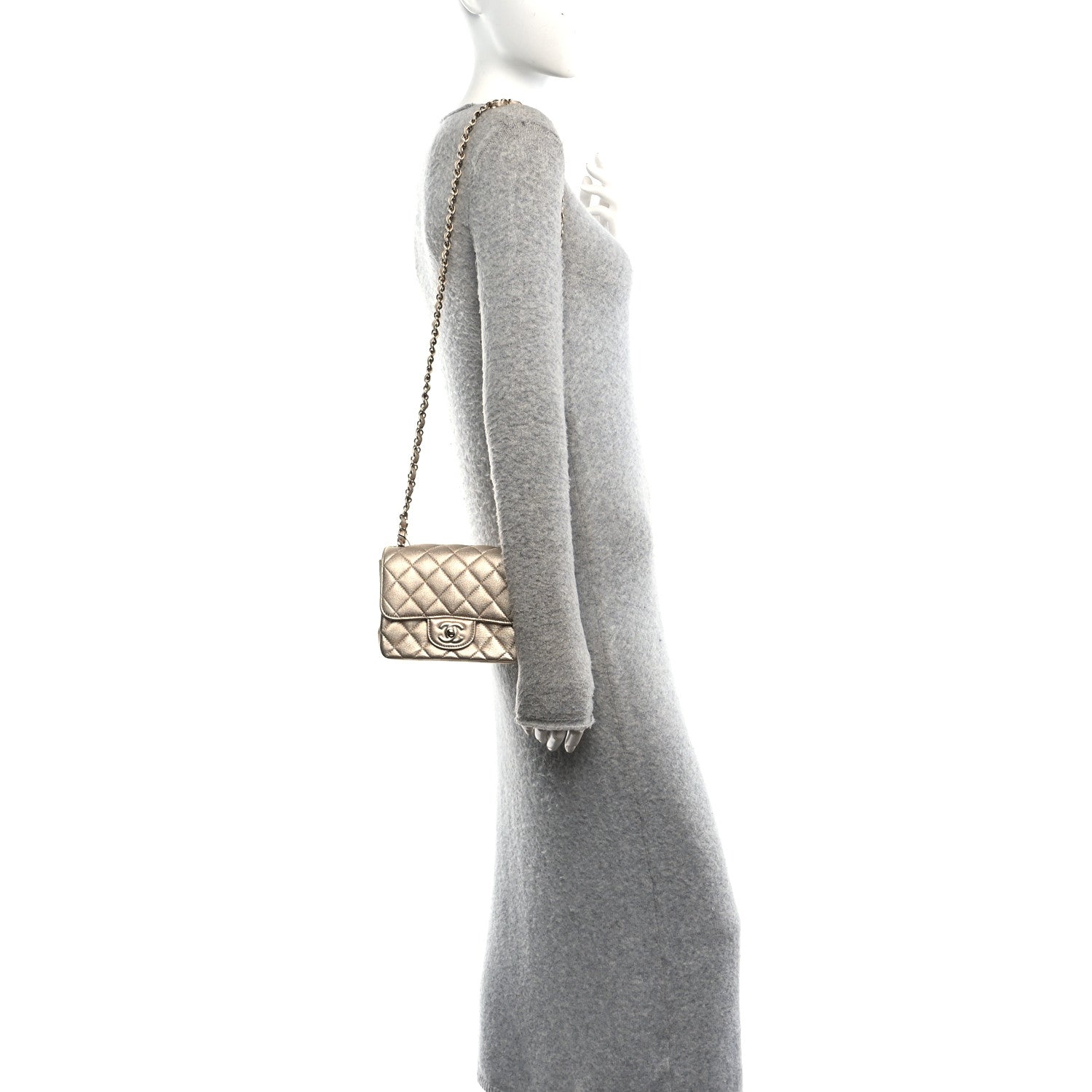 Chanel Metallic Lambskin Quilted Mini Square Flap Gold 2 of 12