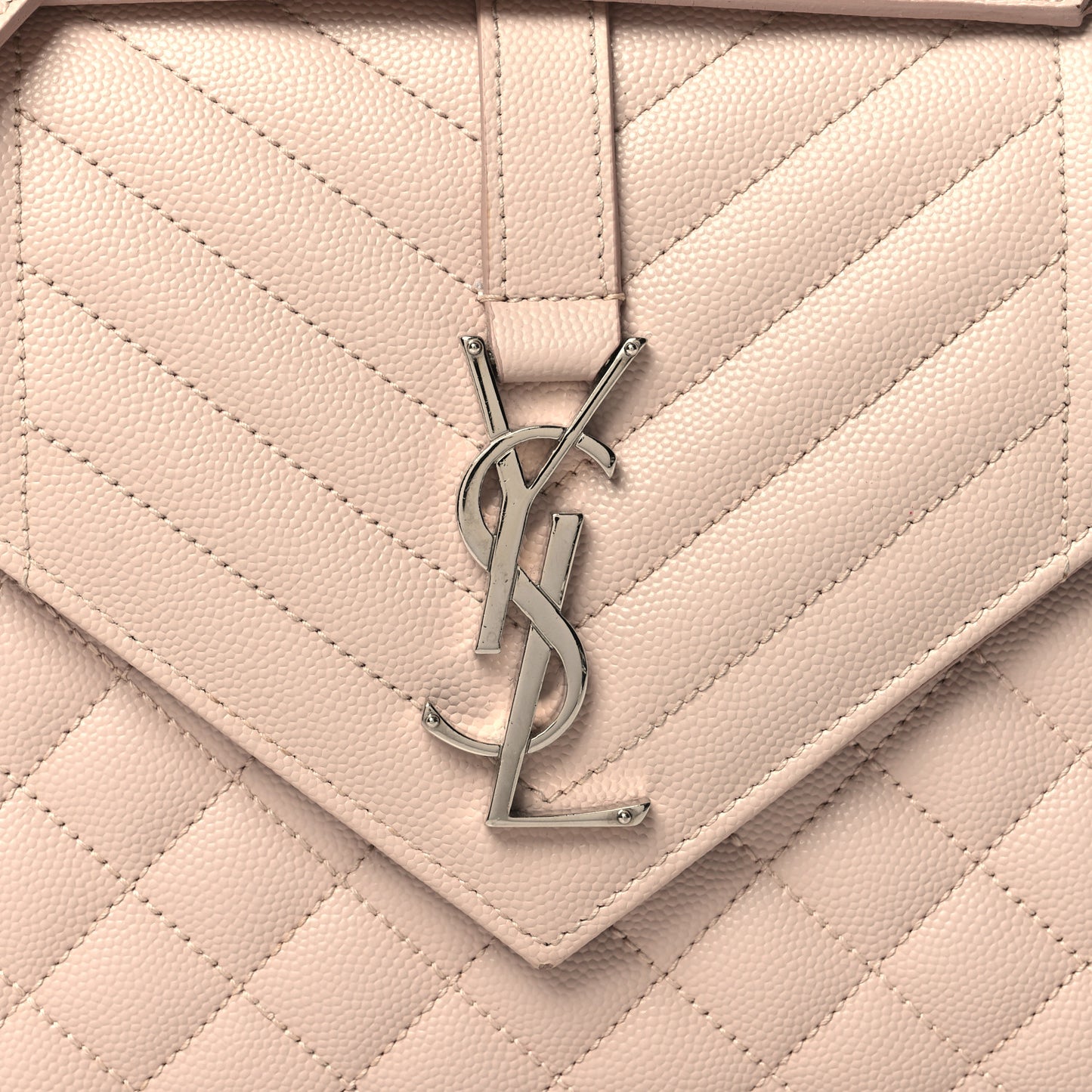 Grain De Poudre Textured Mixed Matelasse Medium Triquilt Monogram Satchel Marble Pink
