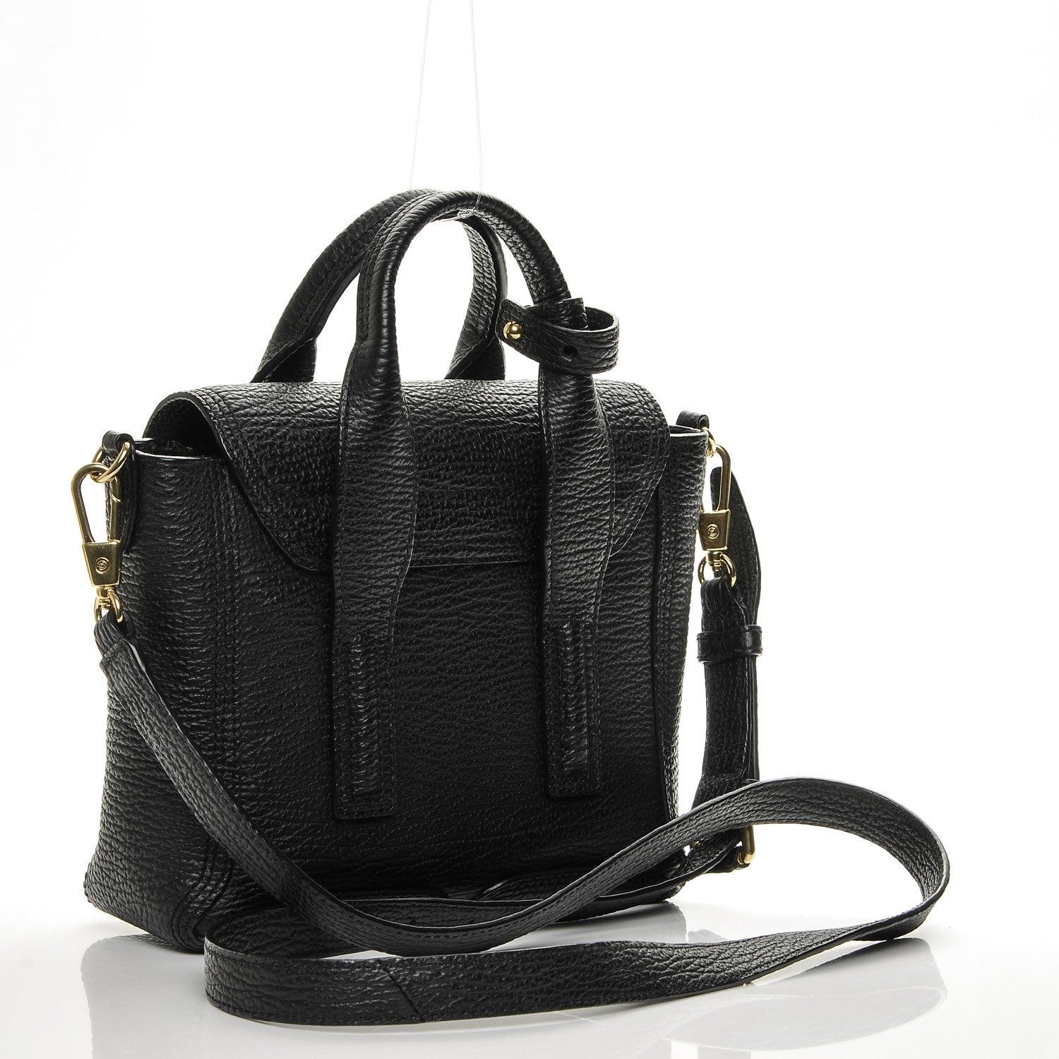 3.1 Phillip Lim 3.1 Textured Calfskin Mini Pashli Satchel Black 3 of 8