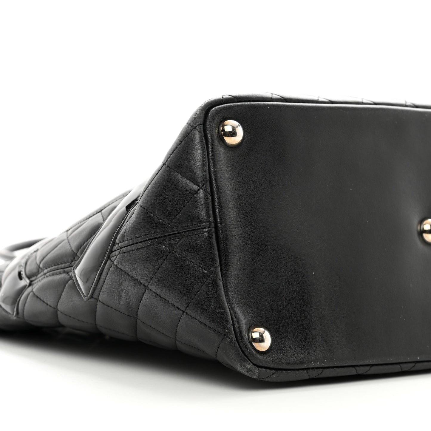 Calfskin Quilted Large Cambon Tote Black