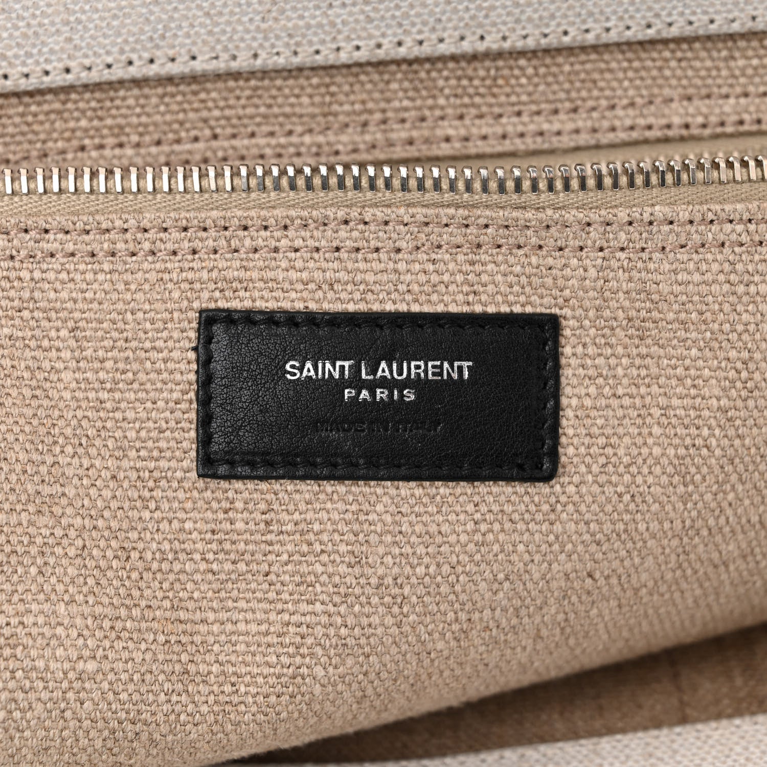 Saint Laurent Linen Calfskin Rive Gauche Tote Optic White 6 of 10