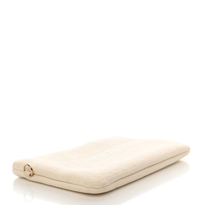 Chanel Mixed Fibers Small Deauville Pouch White 4 of 6