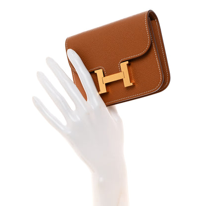 Hermes Epsom Constance Slim Wallet Gold 2 of 9