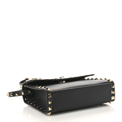 Valentino Garavani VALENTINO GARAVANI Vitello Mini Rockstud Flap Wallet on Strap Black 4 of 8