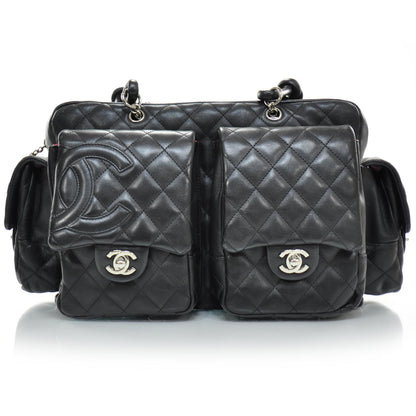 Chanel Calfskin Quilted Large Cambon Multipocket Reporter Black 1 of 9
