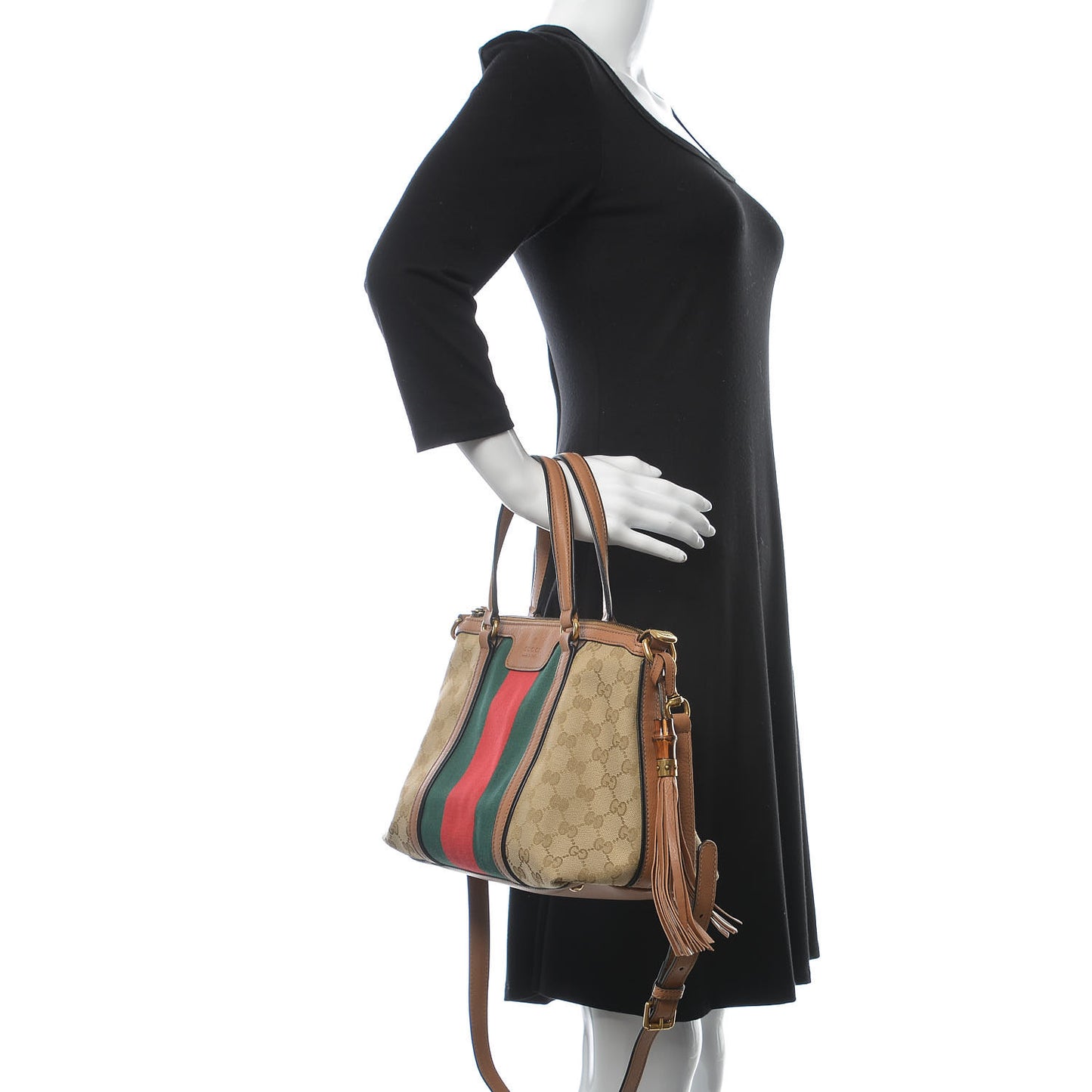 Monogram Web Rania Top Handle Bag Natural