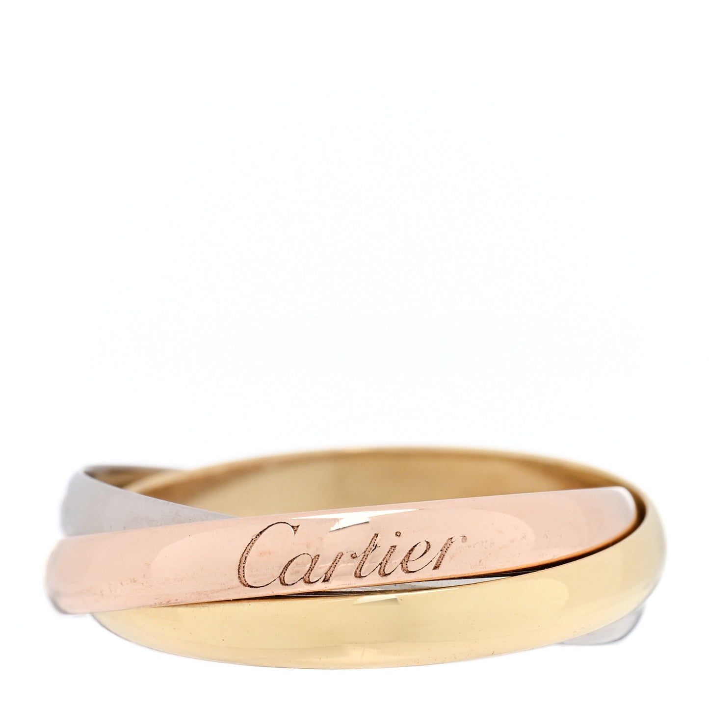 18K Pink Yellow White Gold Small Trinity Ring 56 7.5
